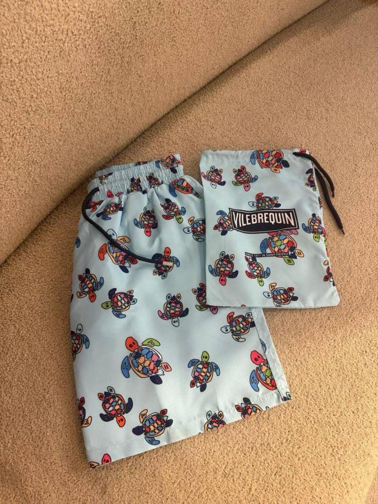 swm Vilebrequin Men's Printed Swim Shorts with Accessory Pouch