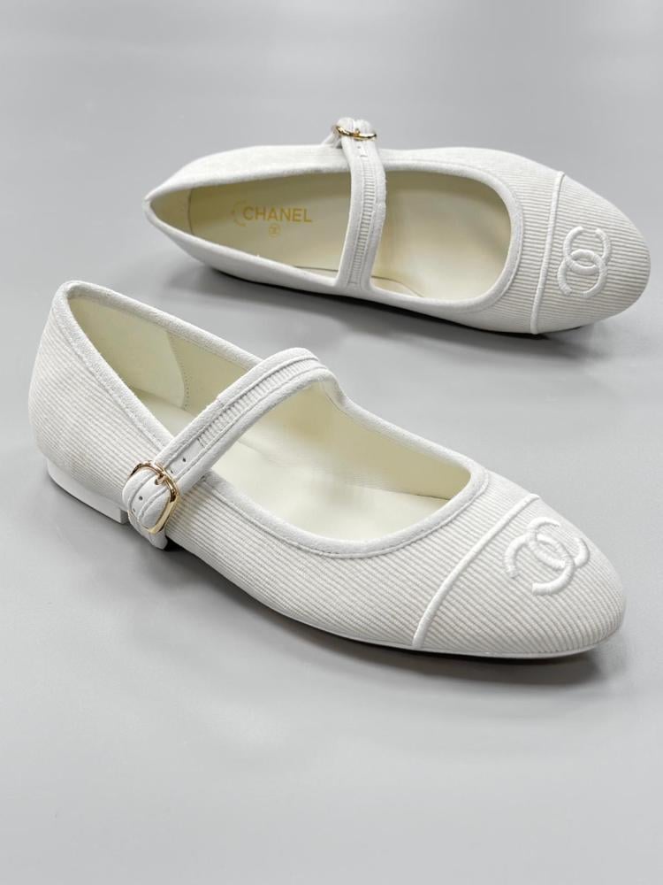 Chanel Women's White Flat Boot with CC Logo Toe - E-SEVEN STORE