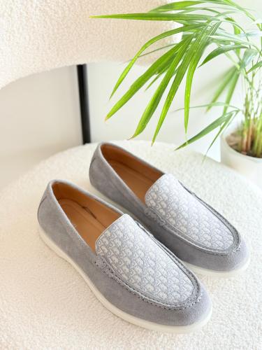 Dior Men's Granville D Print Loafer Grey and White | ESEVEN STORE
