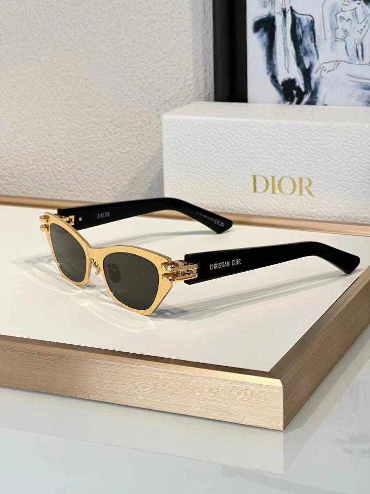Dior Women's Square Sunglasses with Gold and Black Frame
