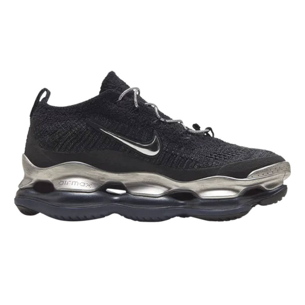 Nike Air Max Scorpion Flyknit Black Sneakers with Silver Sole