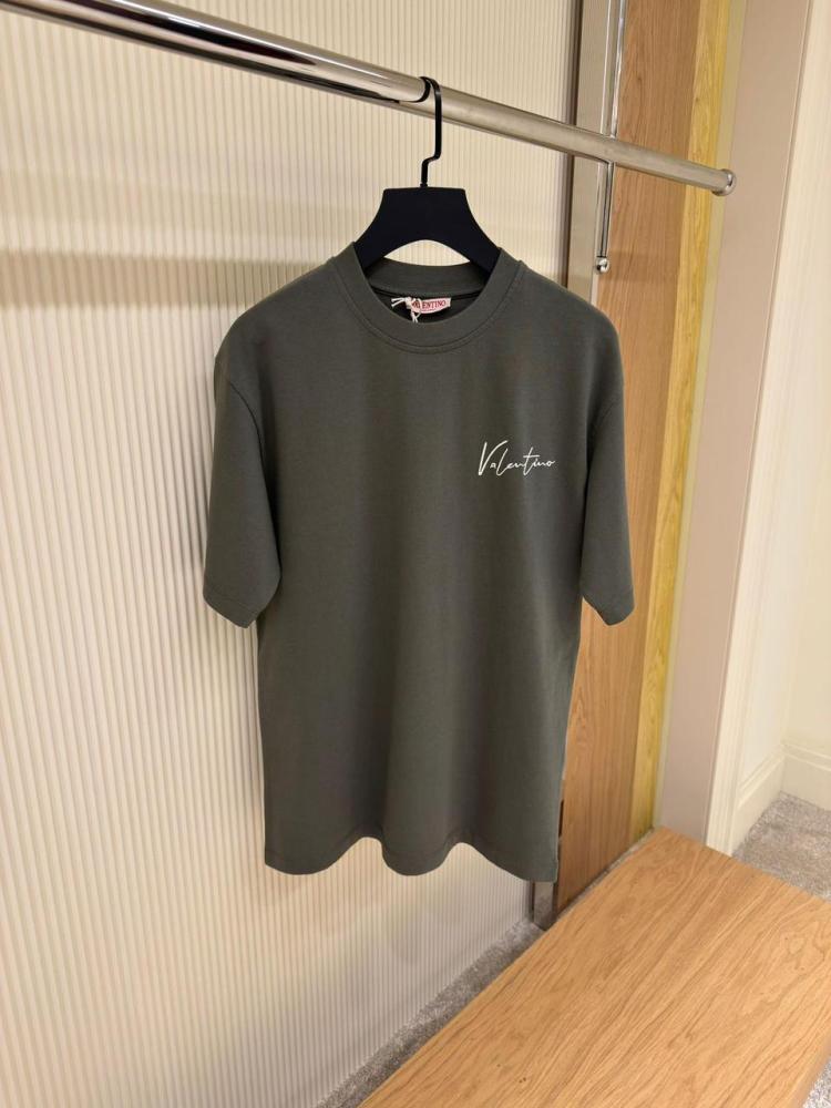 Valentino Men's Crew Neck Embroidered T-Shirt in Grey