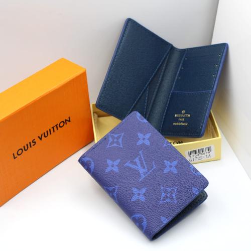Mini Prada wallet and card holder in blue - E-SEVEN STORE