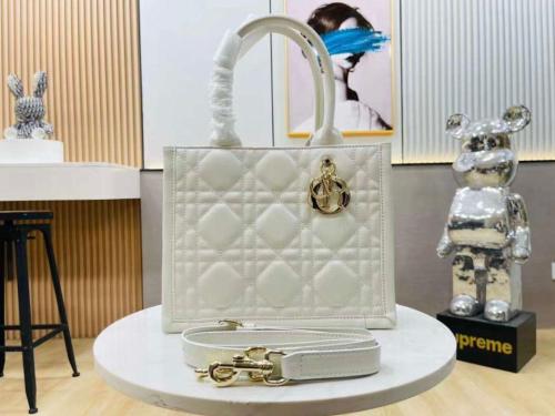 Dior Book white leather bag with handle and strap - E-SEVEN