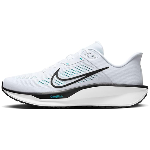 Nike Quest 6 running shoes in white with blue and black details