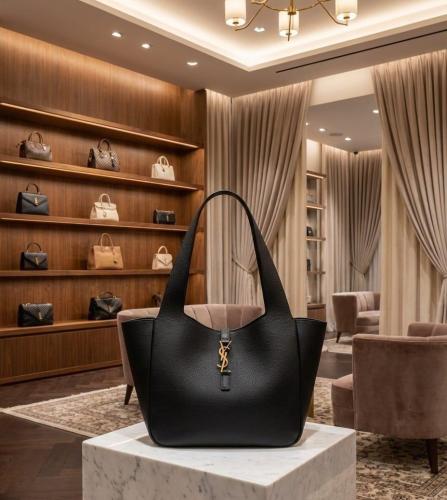Yves Saint Laurent Le5A7 Mini Bag, Luxurious Black Leather - E