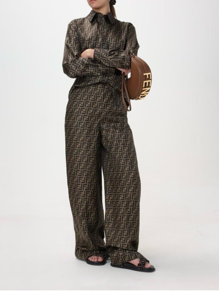 ワンピース FENDI Women Mid Skirts FDD311AQ3K F1SA0 BROWN Fendi - Silk midi skirt black - The Corner