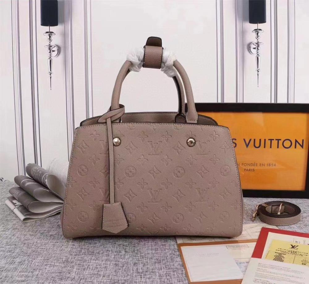 Louis Vuitton Montaigne Women's Handbag, Dark Beige