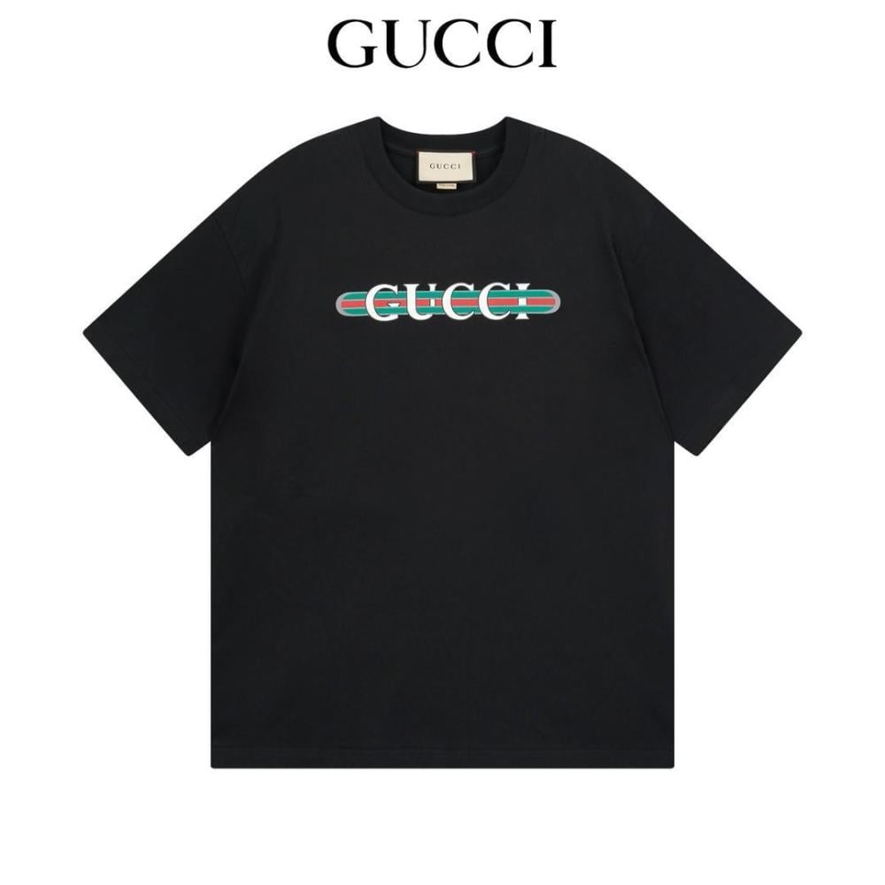 Gucci Men's Logo Print T-Shirt, Black - E-SEVEN STORE