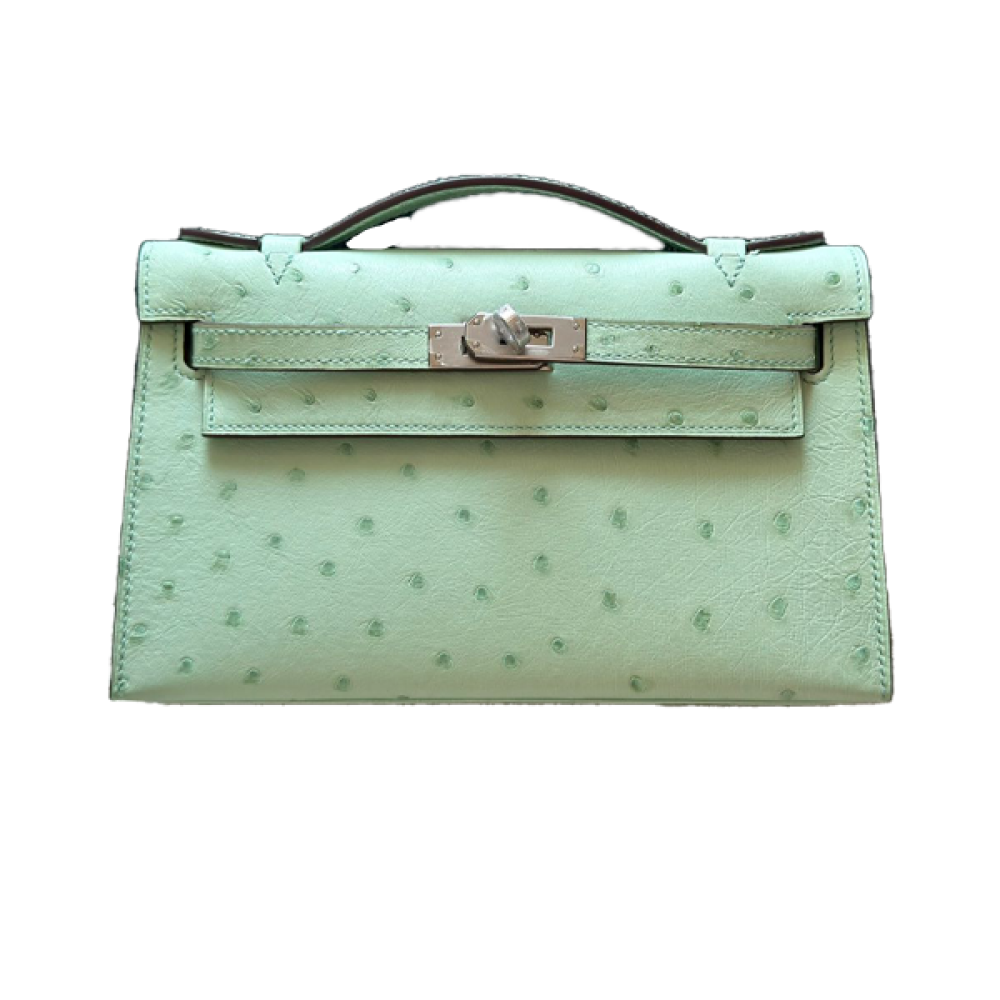 Hermes Mini Kelly Handbag in Light Green with Handle