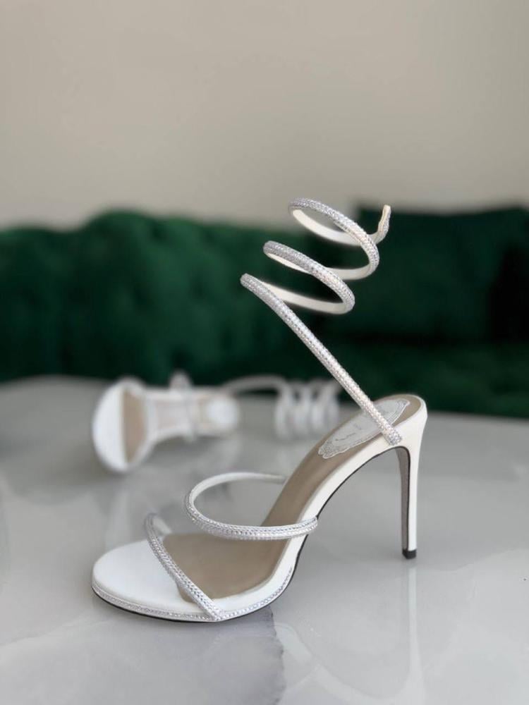 Rene Caovilla Women's White High Heel Sandal