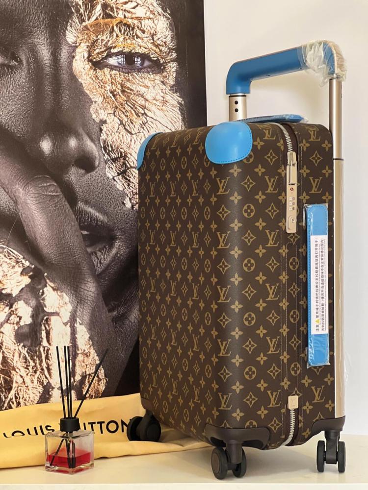 Louis Vuitton Large Travel Bag in Brown and Navy Blue - E