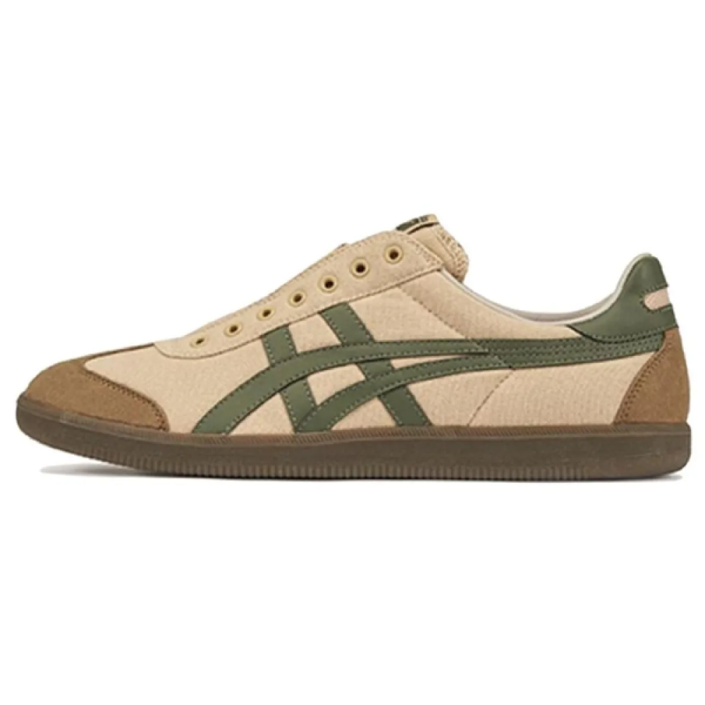 Onitsuka Tiger Slip-On Flat Shoes Beige Brown Olive E-SEVEN STORE