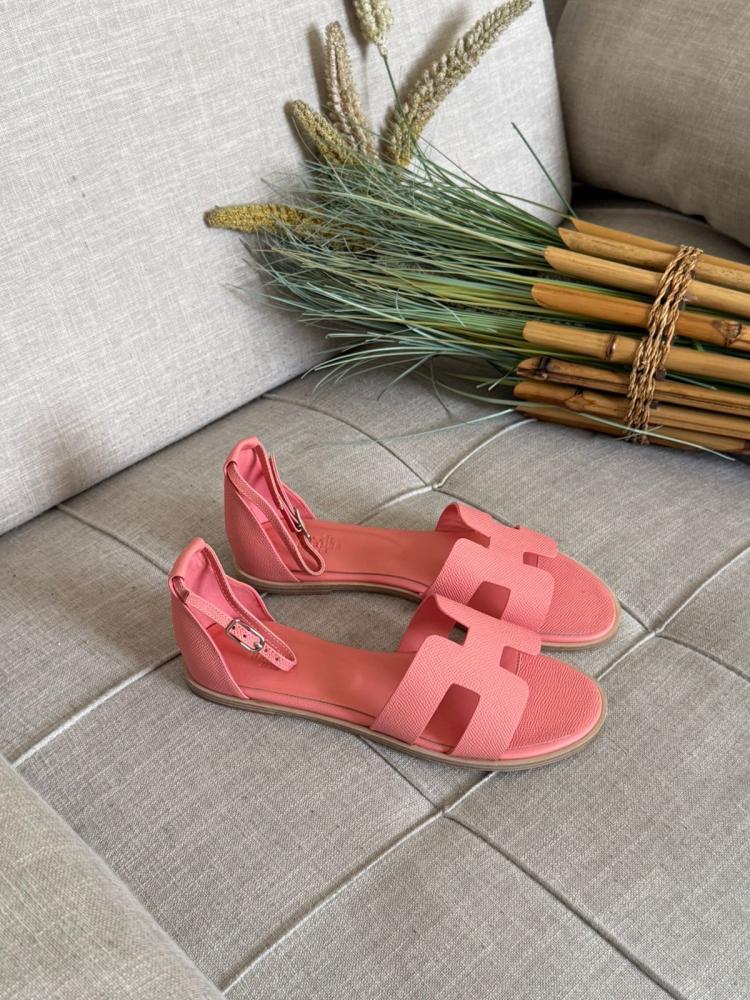 Hermes Santorini Flat Sandal for Women in Sumo