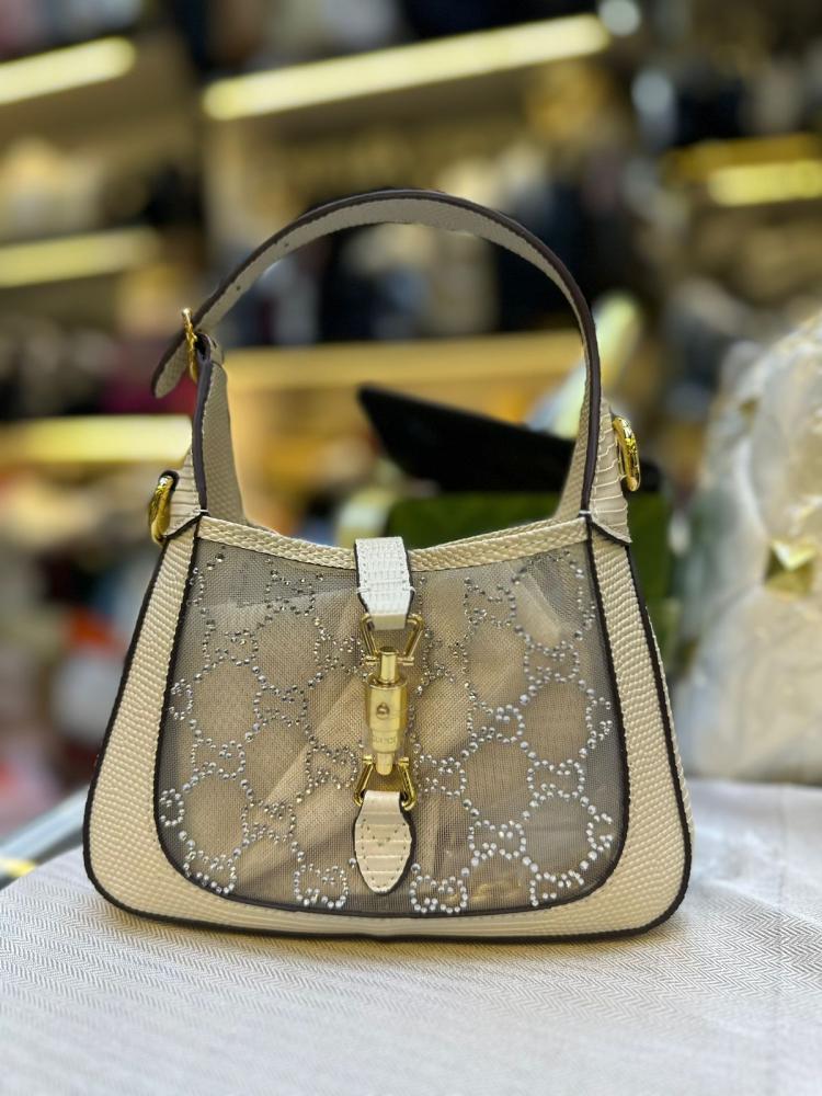 Gucci ベスト Gucci small white GG rhinestone bag - E-SEVEN STORE