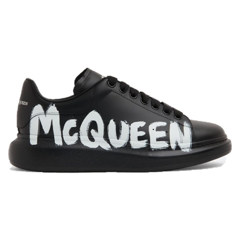 Alexander McQueen unisex sneakers in black with a white logo