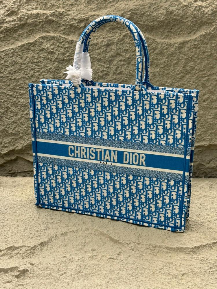 Dior tote bag, 41 cm, turquoise - E-SEVEN STORE