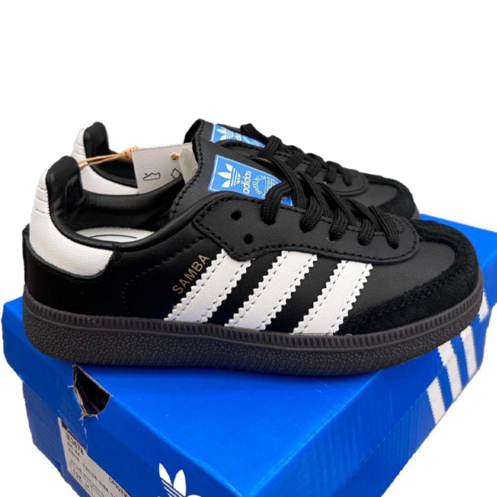 أديداس سامبا ولادي بلون أسود وخطوط بيضاء