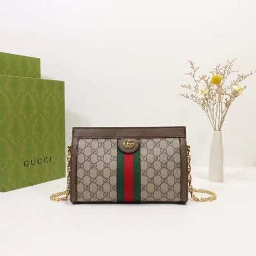 グッチ Gucci Ophidia GG Chain Shoulder Bag in Beige Brown - E-SEVEN STORE