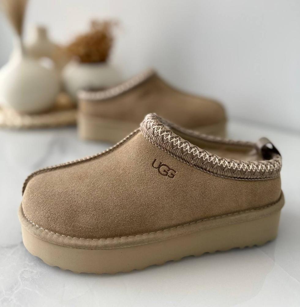 Winter slipper ugg open back shoes in beige E-SEVEN STORE