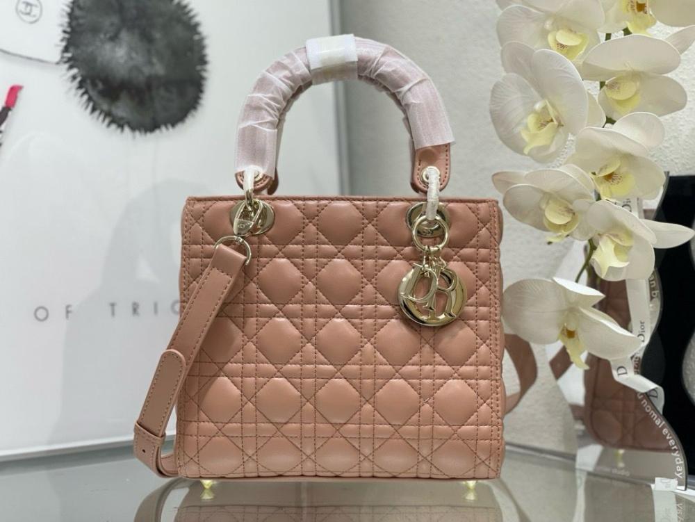 Dior ABCDIOR leather handbag with handles, 24 cm, in salmon