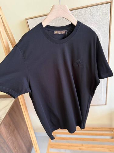 Men's Plus Size L'Orbiana Embroidered Logo T-Shirt in Black - E
