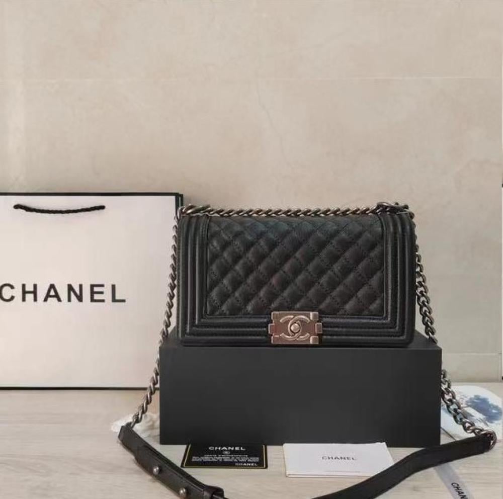 VINTAGE シャネル BOY CHANEL 25cm ブラック s-l400.jpg