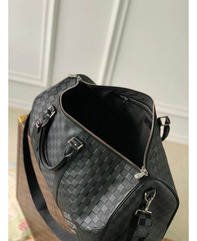 フェンディ Louis Vuitton Black Leather Luxury Travel Bag - E-SEVEN STORE