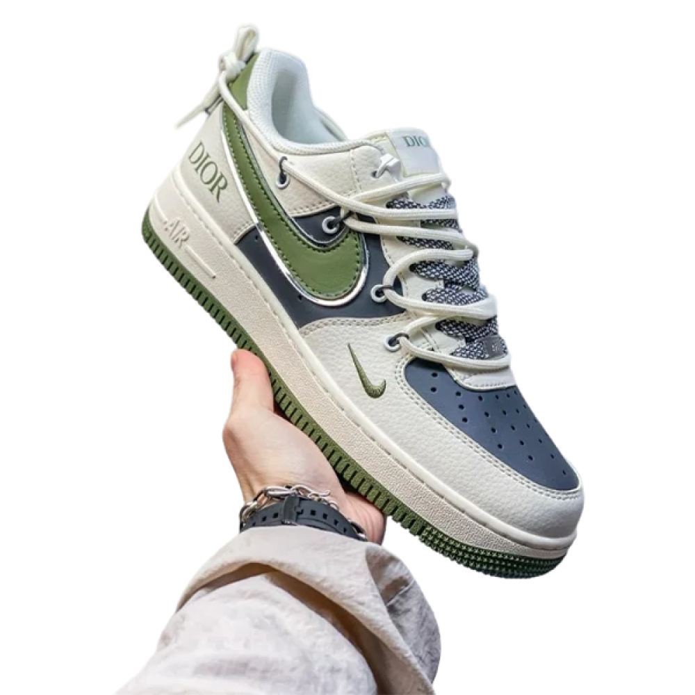 Nike Air Force 1 Unisex Flat Light Beige Green Black