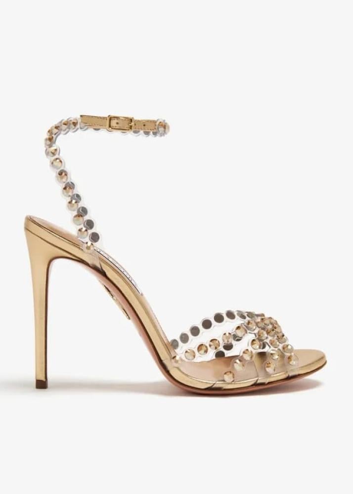 Tequila Aquazzura Crystal Gold Sandal - E-SEVEN STORE