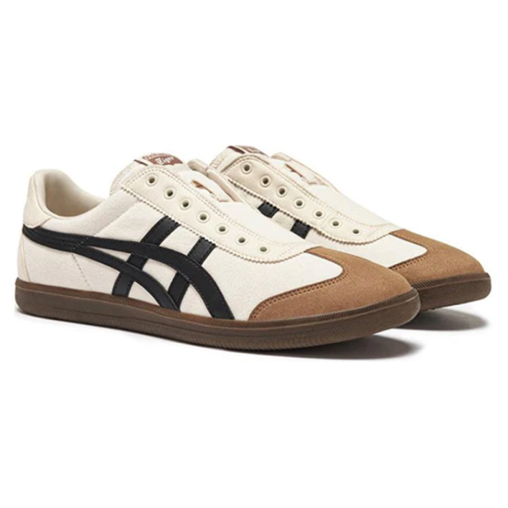 Onitsuka Tiger Slip-On Shoes Beige Black Brown - E-SEVEN STORE