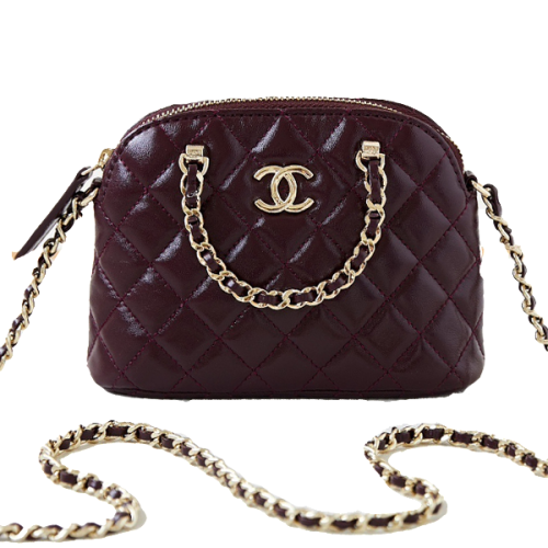 حقيبة chanel بقياسين جلد فاخر لون بني