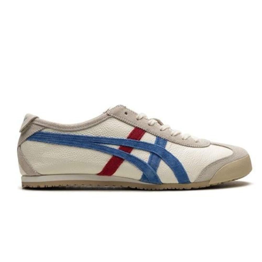 Onitsuka Tiger Mexico 66 Shoes, White, Ivory, Blue and Red