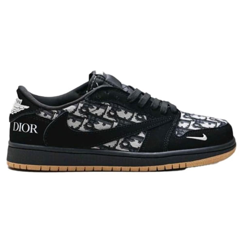 Air Jordan Low 1 OG x Dior x Travis Scott Black Velvet D