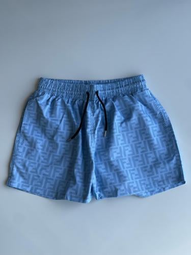 水着 Fendi FXB077 APXH FF-PRINT DRAWSTRING Swim shorts Fendi Men's Bikini Shorts FF Print Black and Blue - E-SEVEN