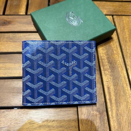 Goyard Men's Leather Logo Wallet in Navy Blue - E-SEVEN STORE