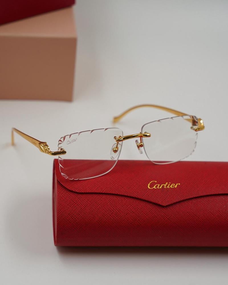 Cartier square transparent sunglasses, white