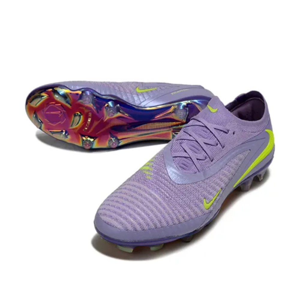 Nike Phantom 6 football boots, light purple with a touch of lime