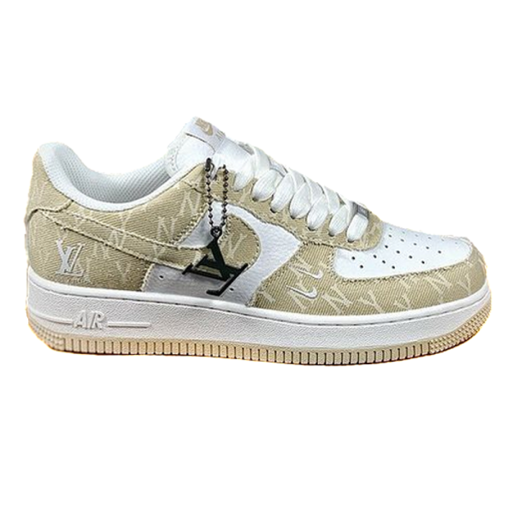 Louis Vuitton x Nike Air Force 1 Beige White Unisex Sneaker