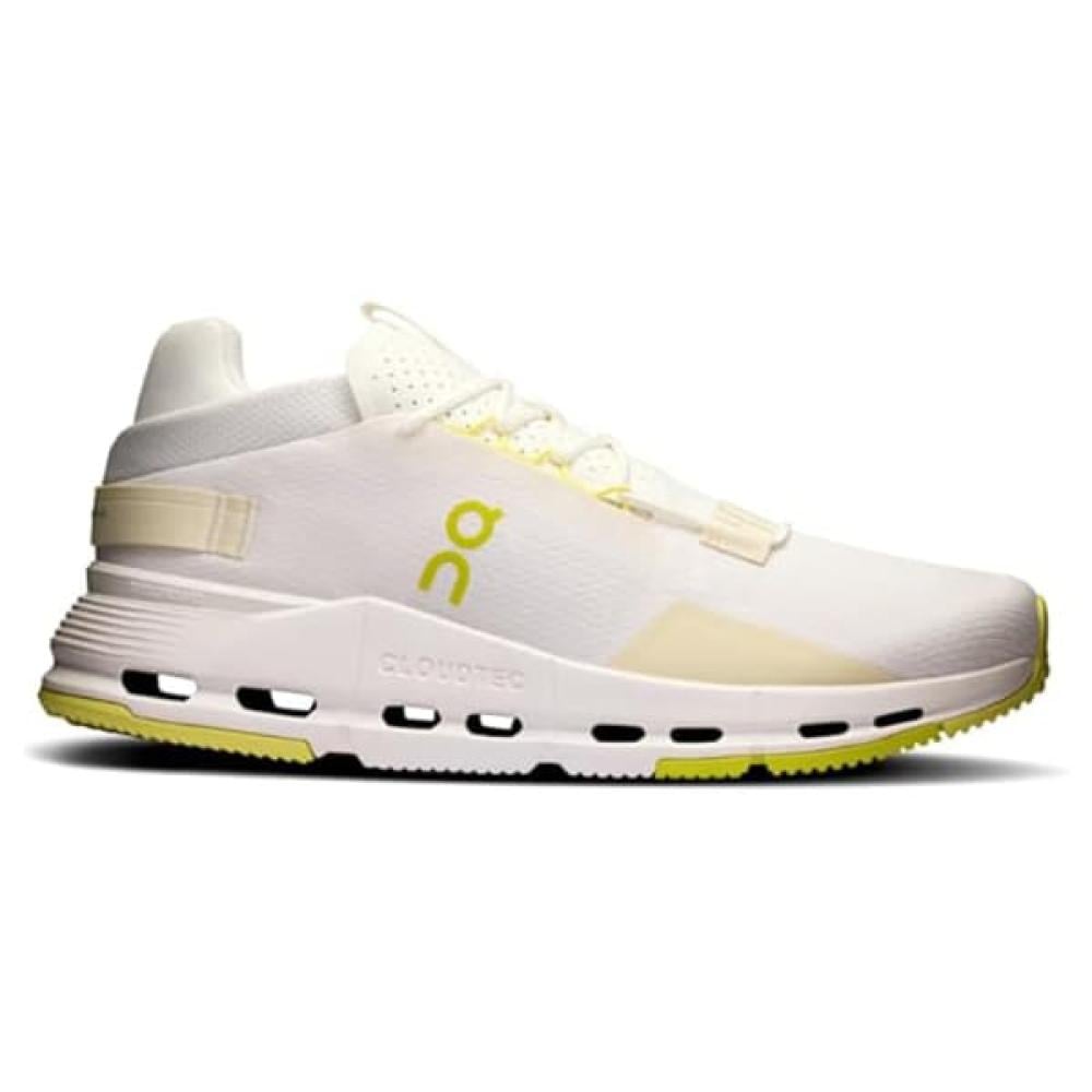 سنيكر أون كلاود نوفا حذاء الجري الشبكي ابيض وليموني