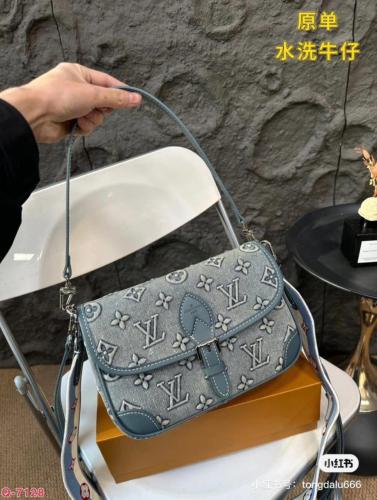 Louis Vuitton Diane Women's Denim Monogram Bag, Grey - E-SEVEN STORE