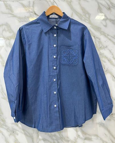 Women's Louis Vuitton Soft Denim Shirt with Stylish Long
