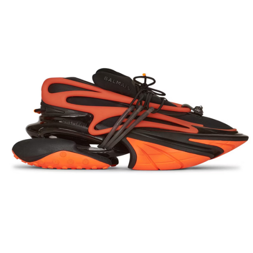 Balmain Unicorn Unisex Sneakers Black Orange - E-SEVEN STORE