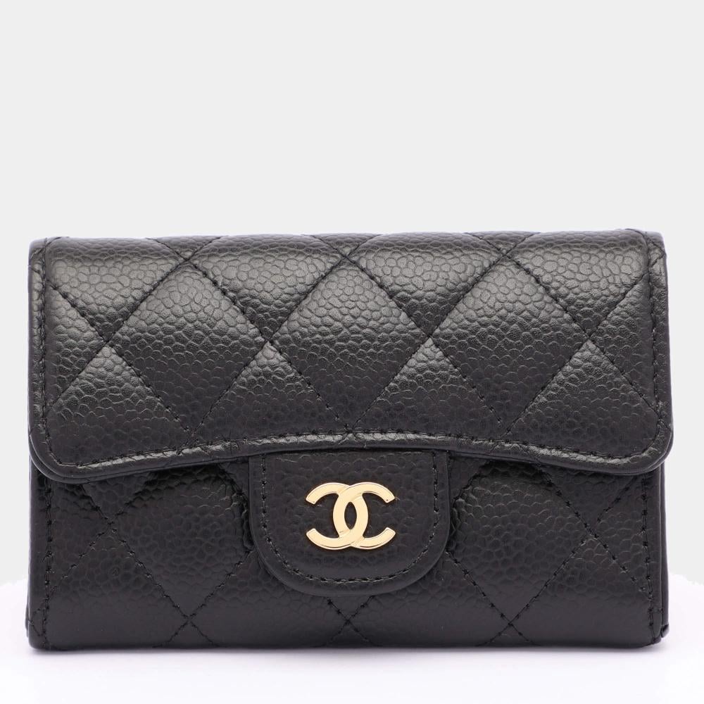 【大人気！コンパクトでかわいい♪】CHANEL★small wallet Chanel Small Wallet Black with Gold Hardware