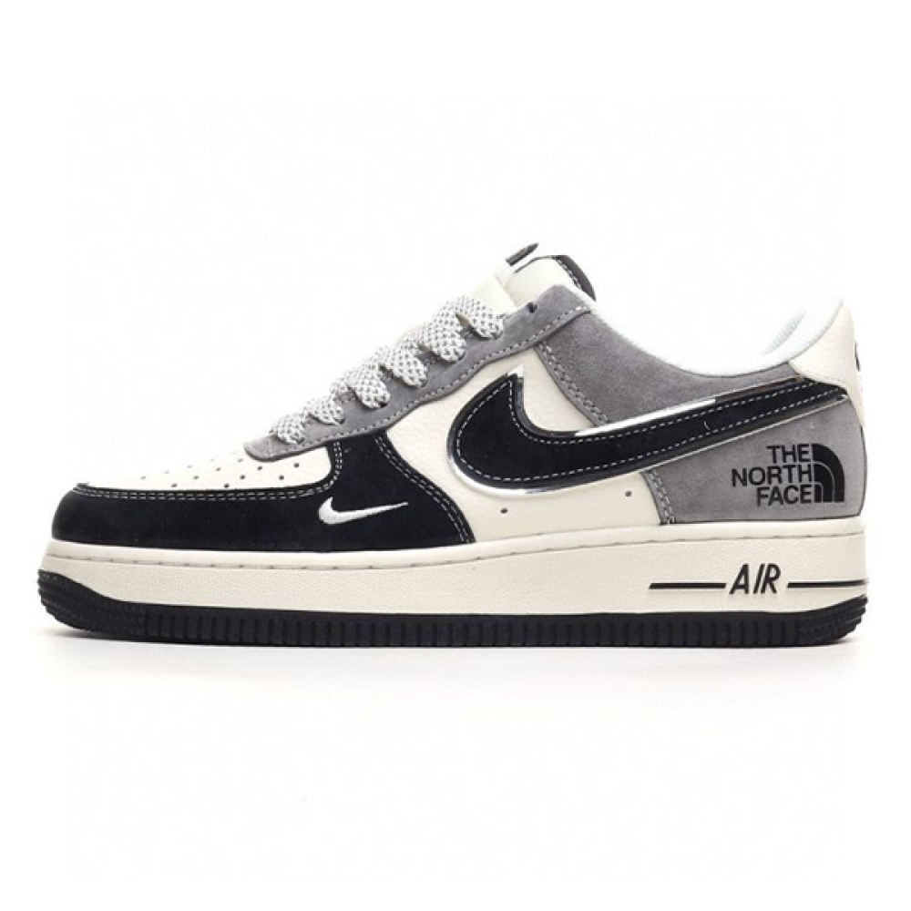 Nike Air Force 1 Low x North Face Basketball Shoes, White, Gray