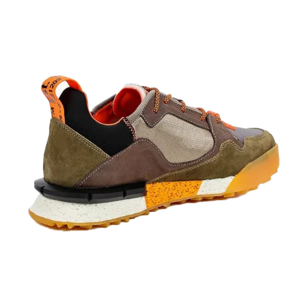 Replay Men's Sports Sneakers, Olives Green Orange, High