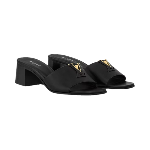Louis Vuitton Capri Luxury Sandal, Black, Gold Logo - E-SEVEN STORE