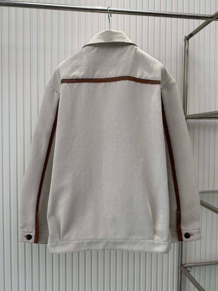 Miu Miu Women's High Quality Zip Jacket in Honey Beige - E