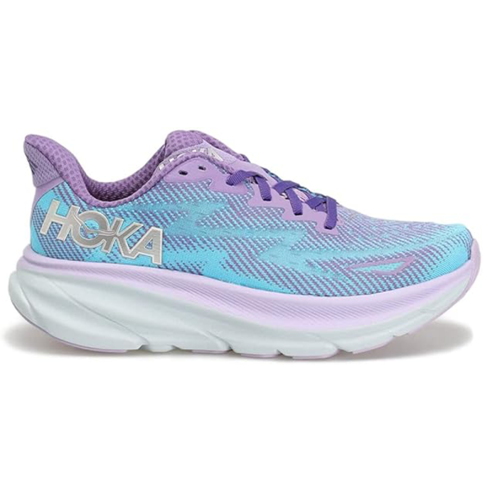 Hoka Clifton 9 Women's Mesh Shoes, Purple and Blue