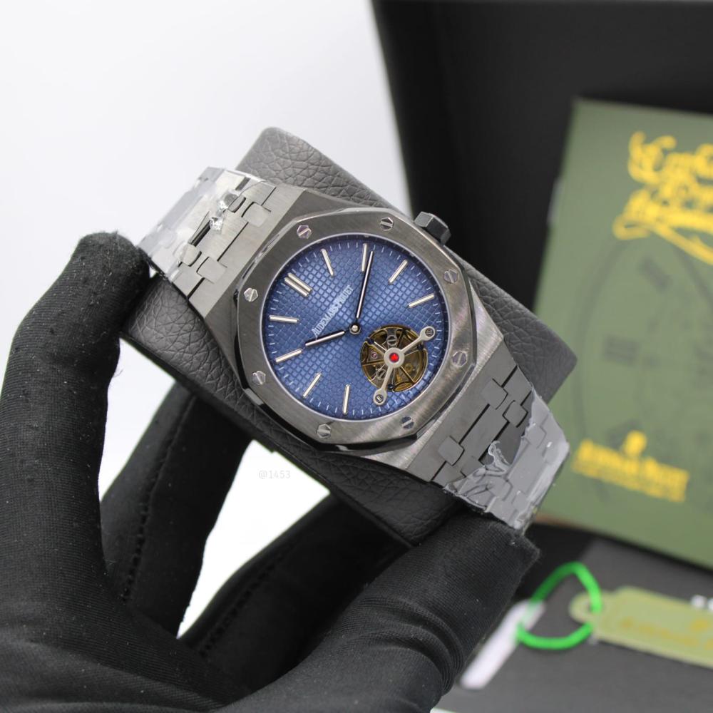 オーデマピゲ Audemars Piguet Royal Oak Men's Silver Blue Metal Watch - E